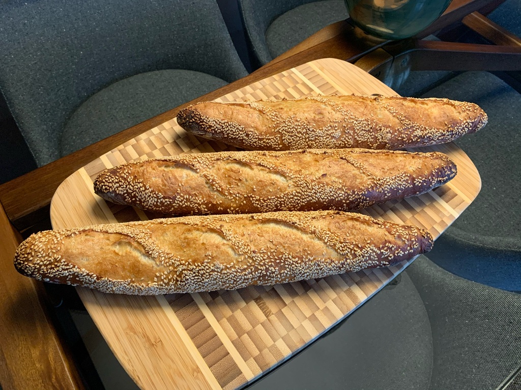 Sesame Seed Crusted Bouabsa Baguettes - Baker’s Gallery - Breadtopia Forum